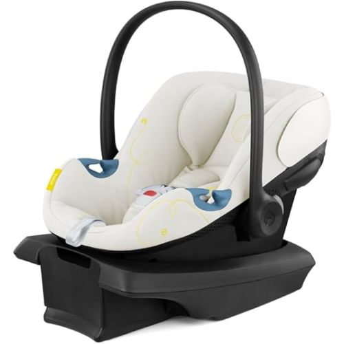 Cybex Aton G Infant Car Seat with Linear Side-Impact Protection, 11-Position Adjustable Headrest, in-Shell Ventilation, Easy-in Buckle, Safelock Base, Seashell Beige