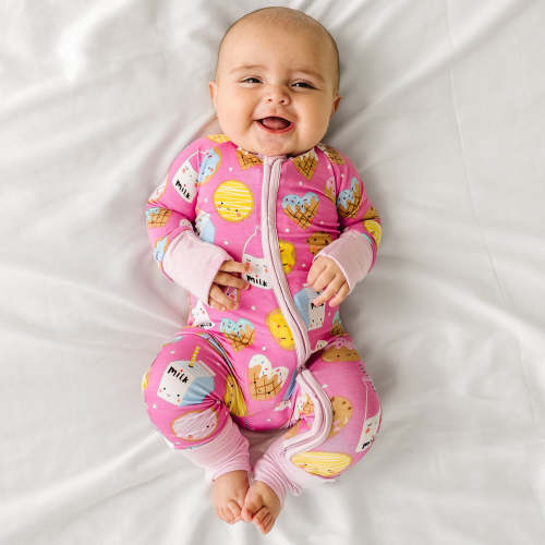 Pink Cookies & Milk Zippy (Size: 0-3 Months)