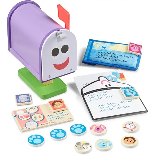 Melissa & Doug Blue's Clues & You! Wooden Mailbox Play Set (27 Pieces), 4 years and up
