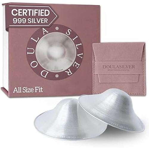 The Original Silver Nursing Cups - Nipple Shields for Breastfeeding - Nickel Free, Zero Irritation, Invisible and Lightweight - 999 Pure Silver Nipple Covers for Newborn Essentials