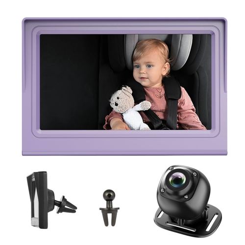 Baby Car Camera Monitor for Backseat - Baby Car Mirror - Safety Rear Facing Infant Back Seat Camera with 4.3" Display, HD 1080P, 150¡ã Wide Angle, Night Vision, Easy Installation - Purple