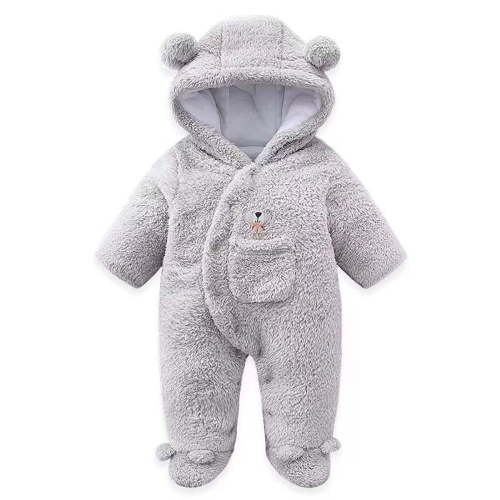 Facrlt Baby winter jumpsuit Winter Baby Placket And Velvet Jumpsuit For Baby Outdoor Climbing Clothes