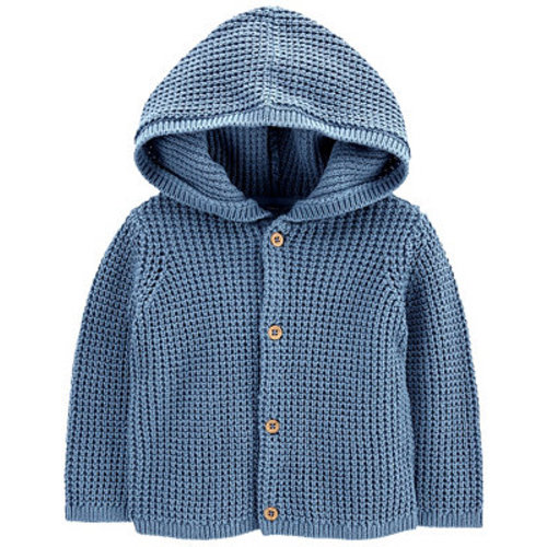 Baby Boys Hooded Cotton Cardigan 9M