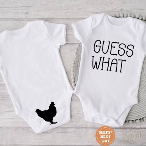 Guess What Chicken Butt Bodysuit, Funny Bodysuit, Cute Baby Onesie®, Baby Christmas Gift, Cute Baby Clothes, Baby Shower Gift