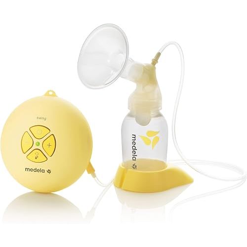Medela Swing Breast Pump, Portable, Compact and Lightweight, Single Electric Breastpump, Powered by AC Adaptor or Battery, Easy to Use Vacuum Control and Single Pumping Kit