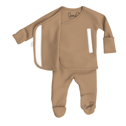 Footie - Mocha – Bonsie Skin to Skin Babywear