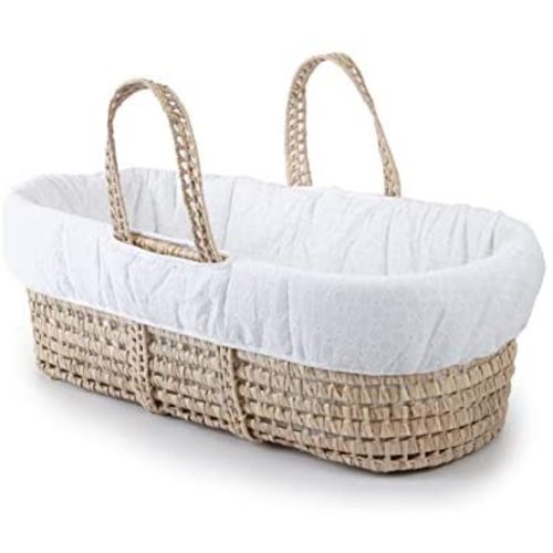 Tadpoles Moses Basket & Bedding Set, Eyelet, White, One-Size