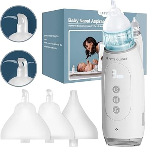 3-in-1 Nasal Aspirator for Baby with Booger Picker Tip, Electric Nose Suction for Baby, LCD Baby Nasal Aspirator, Booger Sucker for Baby & Toddler, Nose Aspirator for Babies with Music and Light