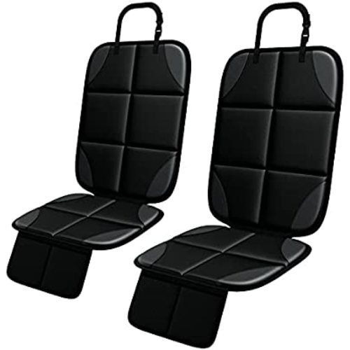 Car Seat Protector, MHO+All 2 Pack Auto Car Seat Protectors for Child Baby Car Seats - Large CarSeat Sit Savers Mat with Waterproof 600D Fabric & 2 Storage Pockets, Crash Test Approved