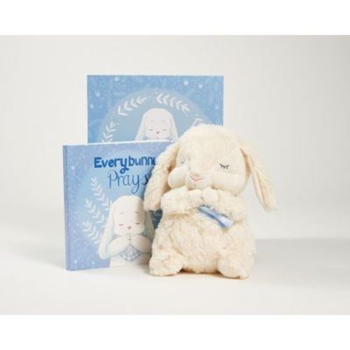 Tickle & Main Everybunny Prays, Baby And Toddler Gift Set - Blue, Praying Musical Bunny And Prayer Book In Box For Boys