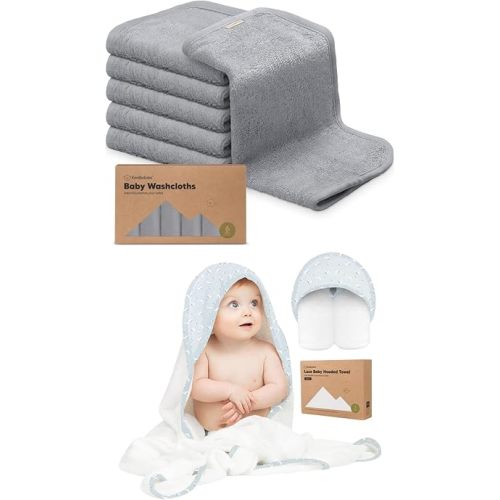 KeaBabies Baby Washcloths for Newborn, Kids and Baby Hooded Towel - Bath Baby Towels, Face Towel, Face Cloths - Baby Towel, Toddler Towels, Hooded Towels for Baby