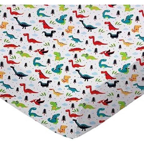 SheetWorld Fitted Baby Bassinet Sheet fits Baby Delight Beside Me Dreamer Bassinet 20 x 32.5, 100% Cotton Jersey, Hypoallergenic, Butter Soft, Dinosaurs, Made in USA