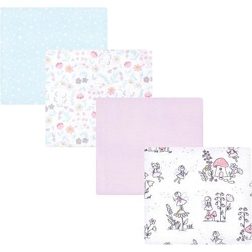 Hudson Baby Unisex Baby Cotton Flannel Receiving Blankets, Garden Fairies, One Size