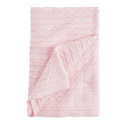 Cable Knit Blanket - Light Pink