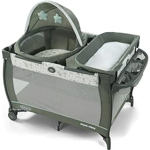 Graco Pack 'n Play Travel Dome Playard | Includes Travel Bassinet, Full-Size Infant Bassinet, and Diaper Changer, Oskar