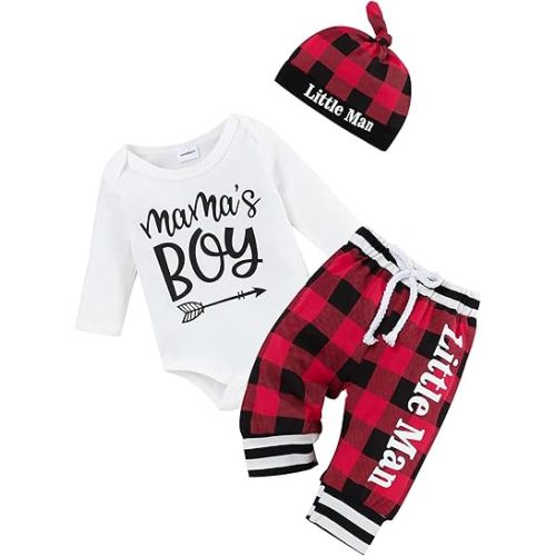 Baby Boy Clothes Newborn Boy Outfit Letter Print Romper Camouflage Pants Hat 3PCS Fall Winter Outfits Set