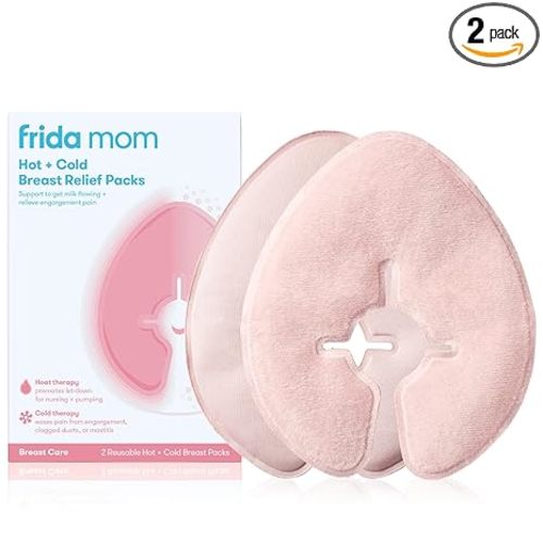 Frida Mom Breast Therapy Packs, Breast Pads, Cold & Hot Pack for Pain Relief, Breastfeeding Essentials for Lactation Support, Mastitis, Engorgement and Pump Aid, Postpartum Recovery, 2pk