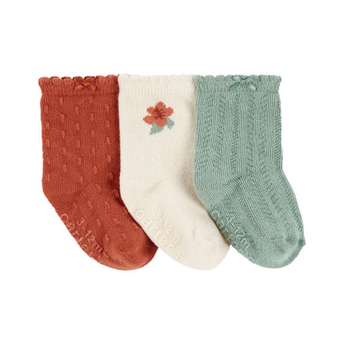 Baby 3-Pack Floral Booties