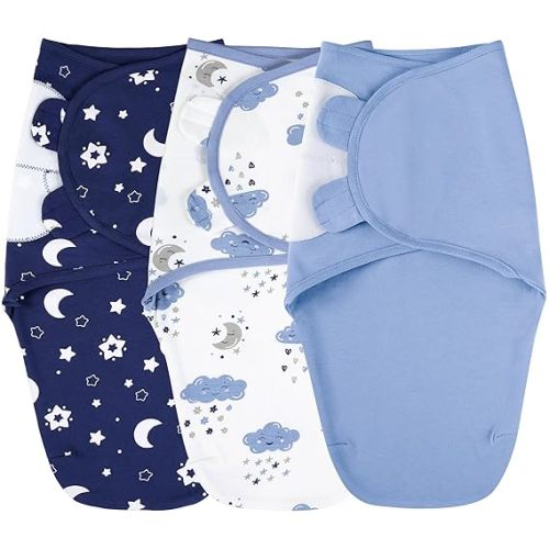Yoofoss Baby Swaddles for Newborns 100% Organic Cotton, Adjustable Swaddle Sleep Sack 0-3 Months Newborn Swaddle Sack, Breathable Soft(Small)