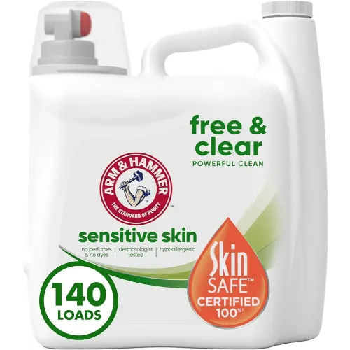 Arm & Hammer Sensitive Skin Free & Clear, 140 Loads Liquid Laundry Detergent, 140 Fl oz
