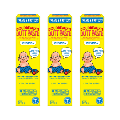 Boudreaux's Butt Paste Original Diaper Rash Ointment Tube, 4 oz (Pack - 3)
