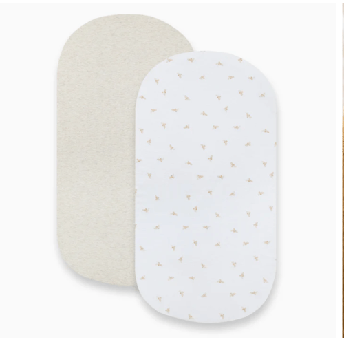 Golden Bee Organic Cotton BEESNUG® Fitted Bassinet Sheet 2 Pack