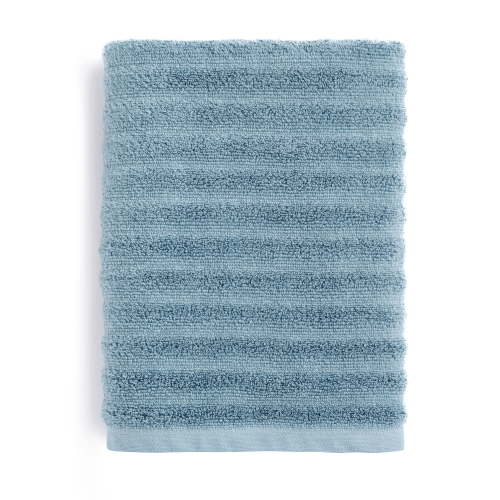 Mainstays Performance Textured Bath Towel, 30" x 54", Blue Linen