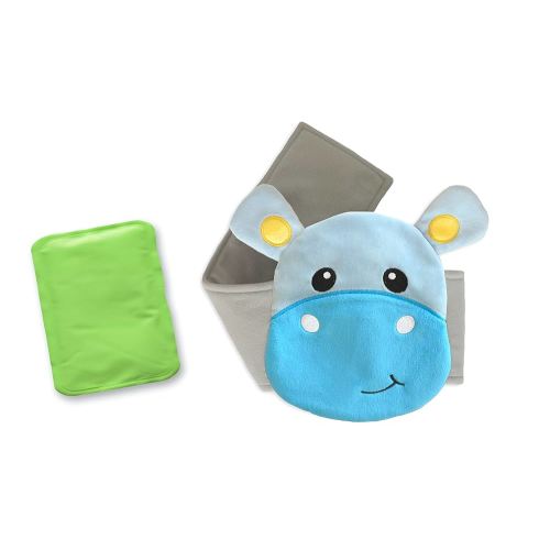 Baby Colic, Gas and Upset Stomach Relief, Baby Heated Tummy Wrap for Newborns - Belly Hugger - Infant Swaddling Belly Belt, Heating Pad with Soothing Warmth for Fussy Infants (Hippo)