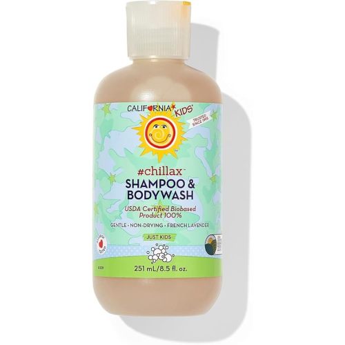 California Kids Chillax Lavender Shampoo and Body Wash | 100% Plant-Based (USDA-Certified) | Allergy Friendly | Gentle Kids Shampoo and Body Wash for Dry, Sensitive Skin | 251 mL / 8.5 fl. oz.