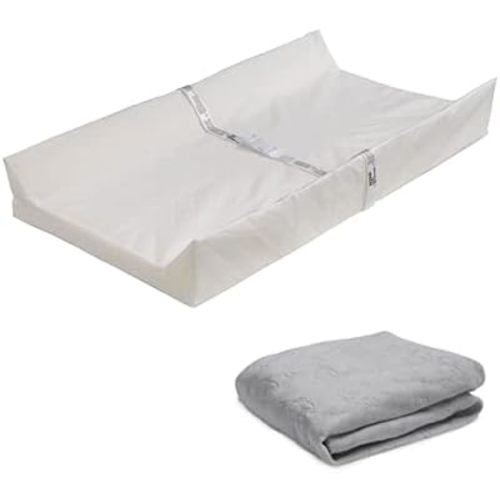 Delta Children Contoured Changing Pad with Plush Cover, Grey