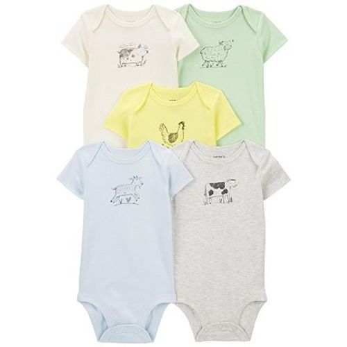 Baby Carter's Farm Animals Bodysuits 5-Pack