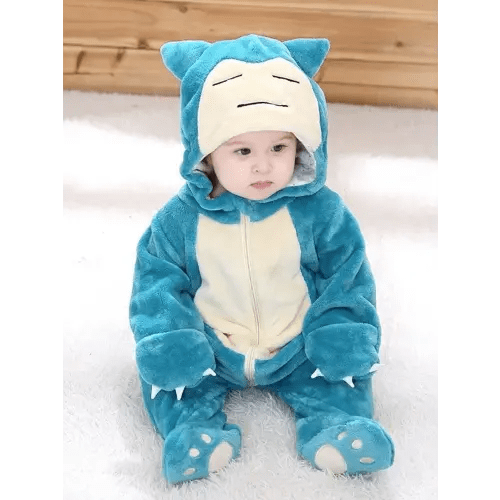Baby Cosplay Climb Bodysuit Infant Anime Newborn Snorlax Dinosaurs Role Play Flannel Protective Jumpsuit Halloween 0-3 Years Cos