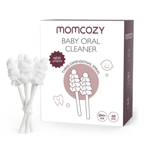 Momcozy Baby Tongue Cleaner Gauze, Baby Toothbrush Disposable Oral Cleaner, Toddler Tooth Brush for Tooth Mouth Gum Clean, Infant Toothbrush Oral Cleaning Stick, Baby Oral Cleaner Newborn, 40 Count