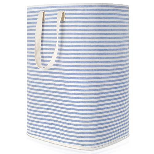 Lifewit Laundry Hamper Large Collapsible Laundry Baskets, Freestanding Waterproof Clothes Hamper Storage Basket with Easy Carry Extended Handles for Clothes in Laundry Room Bedroom Bathroom College Dorm for Adults, Blue