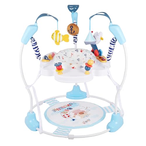 Furmubei Baby Activity Center, 3-in-1 Baby Jumper, Infant Activity Center with 360° Rotating Seat, Music, Lights, 3 Adjustable Heights, Infant Activity Jumper for 6+ Months JP2401