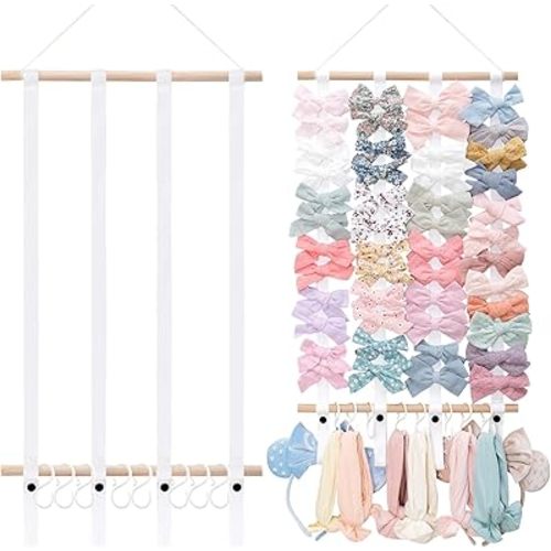 OAOLEER Hair Bow Holder Organizer for Girls，Hair Clips Headband Organizer Storage Wall Hanging Home Decor for Girls Room