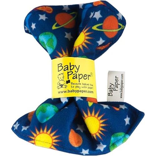 Original Baby Paper - Crinkle Teether and Sensory Toy for Babies and Infants - Solar System Print - Washable