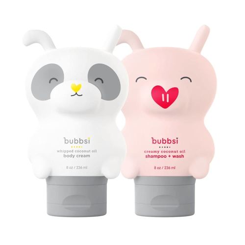 Bubbsi Baby Acne & KP Duo | Organic Coconut Oil Baby Wash & Baby Lotion | Light Natural Scent | Won't irritate eyes | Organic Coconut Oil + Shea | For Face & Body | Gentle, Sulfate-free