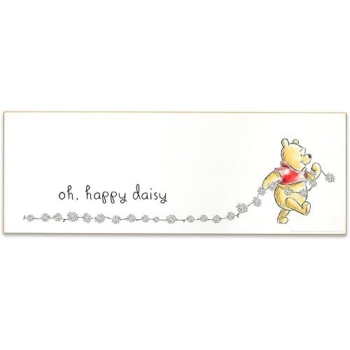 Disney Winnie the Pooh Oh Happy Daisy Wood Wall Decor - Large Winnie the Pooh Wall Art for Kids' Bedroom, Nursery or Home Decor
