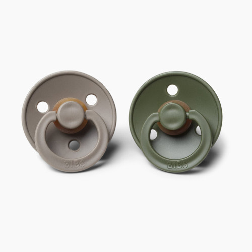 BIBS Natural Rubber Pacifier - Hunter Green / Dark Oak, 0-6 months, 2