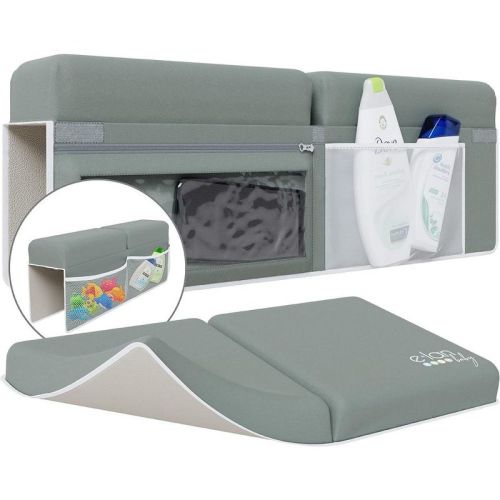 Elan Baby Bath Kneeler And Elbow Rest Pad Set, Non-slip Design, Includes 4 Toy Pocket Organizers, Waterproof And Easy To Clean