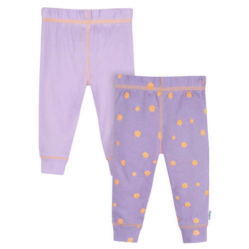Gerber Baby Girl Cotton Pants, 2-Packs, Sizes Newborn - 12 Months
