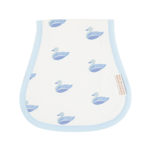 Oopsie Daisy Burp Cloth - Sir Proper Stork with Buckhead Blue