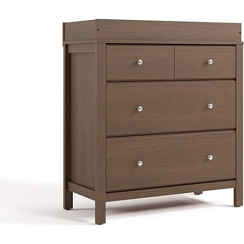 Storkcraft Horizon 3 Drawer Chest with Changing Topper (Hazelnut) – GREENGUARD Gold Certified, 3 Drawer Dresser, Nursery Dresser Drawer Organizer