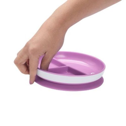 Munchkin Stay Put Divided Suction Toddler Plate - Purple