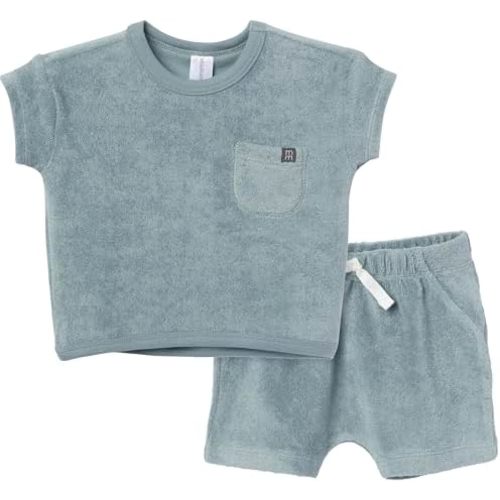 Modern Moments by Gerber Baby Boys' 2-Piece Knit Terry Shirt and Short