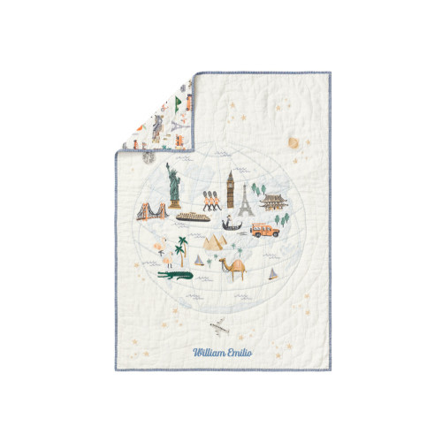 Rifle Paper Co. Globe Trotter Baby Quilt | Pottery Barn Kids