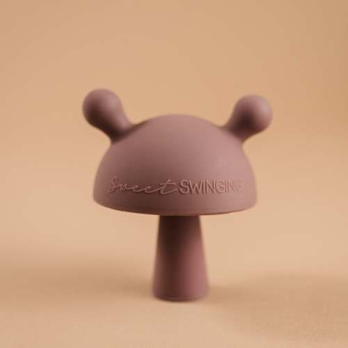 Mushroom Teether-Mauve – Sweet Swinging