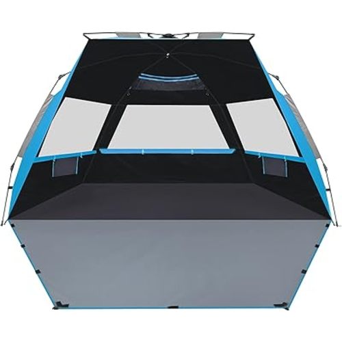 Beach Tent, Deluxe XL Pop-up Beach Tent for 4-6 Person, UPF 50+ with Dark Shelter Technology, Easy Set Up and Portable Beach Tent Sun Shelter