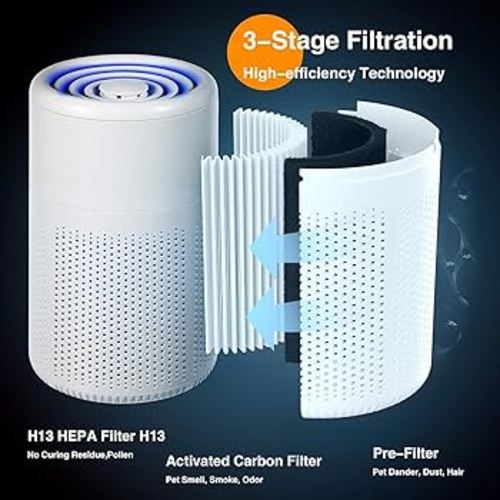 Air Purifiers for Bedroom Air Cleaner - H13 HEPA Filters, Fragrance for Better Sleep, Portable Air Purifier 20db Quiet Air Filter Eliminator for Desktop Office Living Room for Pet, Pollen, Smoke Odor: Air Purifiers: Amazon.com.au